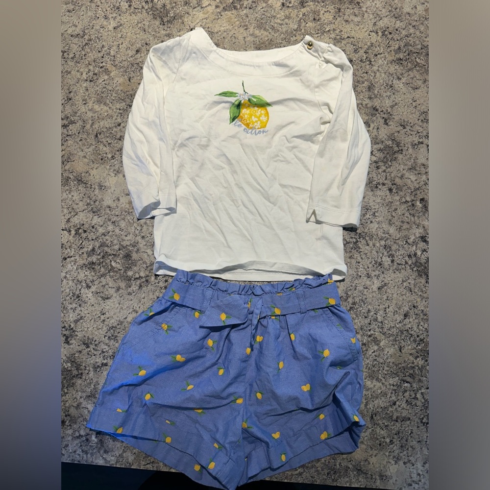 Girls janie and jack lemon set